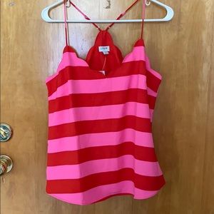 Striped silky camisole top